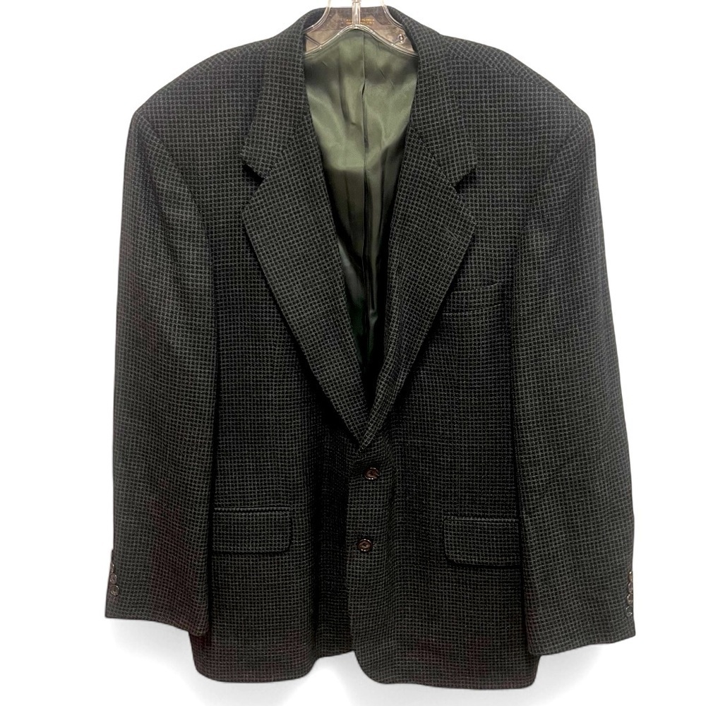 Vintage Oscar de la Renta Houndstooth 100% Wool Sport Coat size 46R